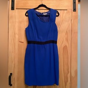 41 Hawthorn Cobalt Blue Sleeveless Dress Asymmetric Neckline